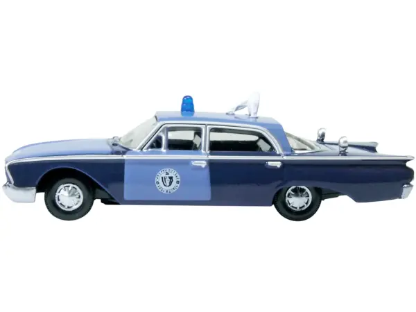 1960 Ford Fairlane Sedan "Massachusetts State Police Radar Car" Blue Two-Tone 1/87 (HO) Scale Diecast Model Car by Oxford Diecast #2