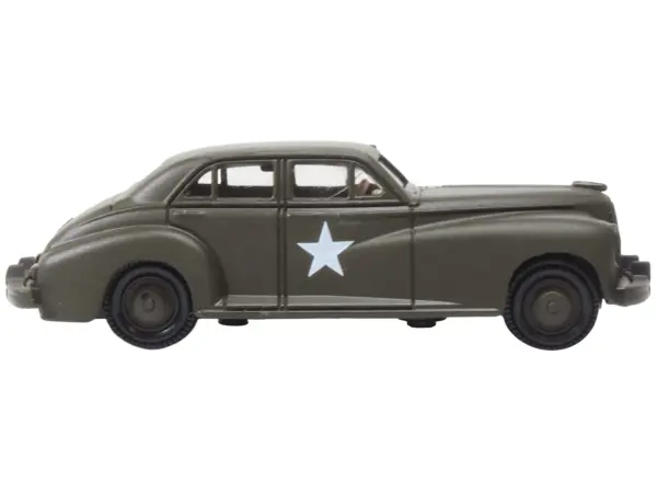 1942 Packard Clipper Touring Sedan "US Army Staff Car" Olive Drab 1/87 (HO) Scale Diecast Model Car by Oxford Diecast #2