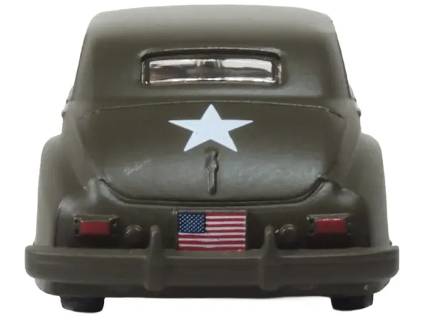 1942 Packard Clipper Touring Sedan "US Army Staff Car" Olive Drab 1/87 (HO) Scale Diecast Model Car by Oxford Diecast #5