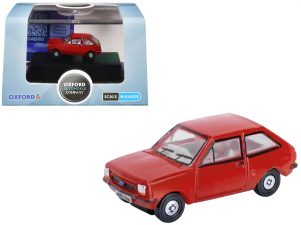 Ford Fiesta Mk1 RHD (Right Hand Drive) Venetian Red 1/148 (N) Scale Diecast Model Car by Oxford Diecast #1