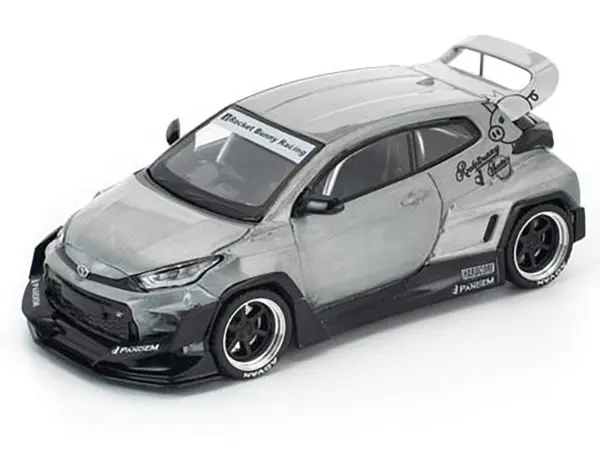 Toyota "Pandem" GR Yaris RHD (Right Hand Drive) Raw Metal 1/64 Diecast Model Car by Pop Race #2
