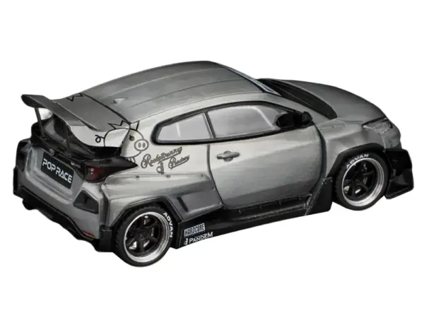 Toyota "Pandem" GR Yaris RHD (Right Hand Drive) Raw Metal 1/64 Diecast Model Car by Pop Race #3