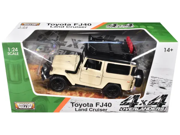 Toyota FJ40 Land Cruiser Beige "4x4 Overlanders" Series 1/24 Diecast Model Car by Motormax #1