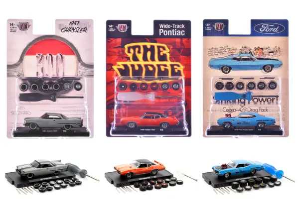 "Auto Wheels" 3 piece Car Set Release 13 Limited Edition to 5000 pieces Worldwide 1/64 Diecast Model Cars by M2 Machines #1