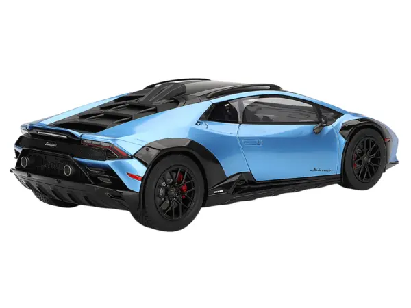Lamborghini Huracan Sterrato Blu Aegir Blue Metallic with Matt Black Top 1/18 Model Car by Top Speed #5