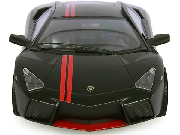 Lamborghini Reventon Matt Black with Red Stripes "Satin Paint" Series 1/24 Diecast Model Car by Motormax #3