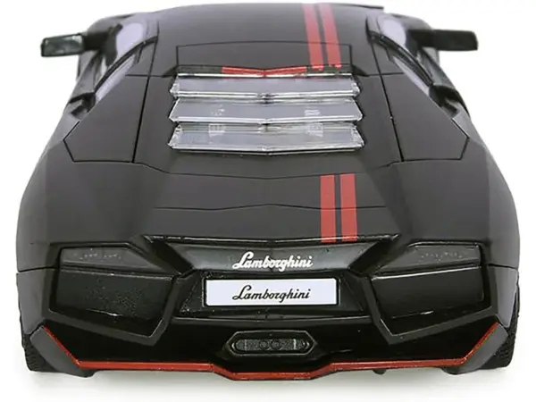 Lamborghini Reventon Matt Black with Red Stripes "Satin Paint" Series 1/24 Diecast Model Car by Motormax #4