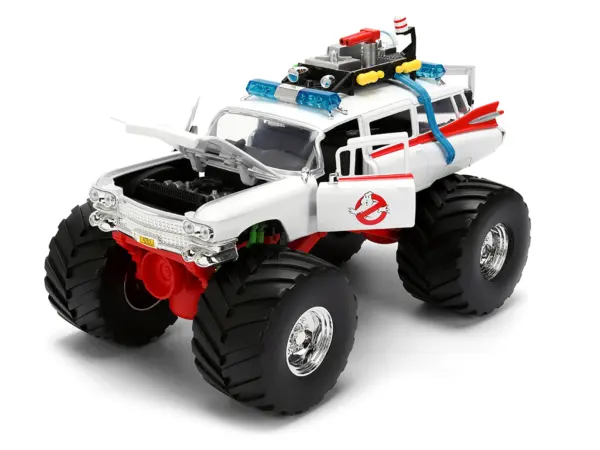 1959 Cadillac Ambulance Ecto-1 "Ghostbusters" (1984) Movie Monster Truck Version "Hollywood Rides" Series 1/24 Diecast Model Car by Jada #2