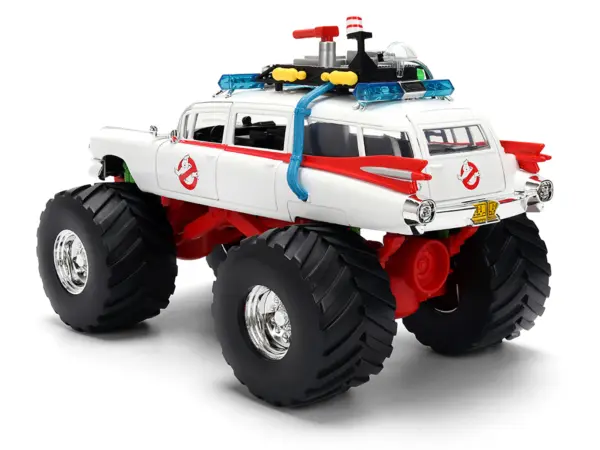 1959 Cadillac Ambulance Ecto-1 "Ghostbusters" (1984) Movie Monster Truck Version "Hollywood Rides" Series 1/24 Diecast Model Car by Jada #4