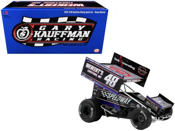 Winged Sprint Car #48 Danny Dietrich "Weikert's Livestock - Speedway Cars" Gary Kauffman Racing (2025) 1/18 Diecast Model Car by ACME #1