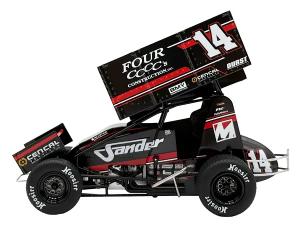 Winged Sprint Car #14 Spencer Bayston "Four CCCC's Construction - Sander" Jason Meyers Racing (2025) 1/18 Diecast Model Car by ACME #3