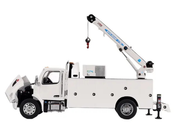 Peterbilt 536 Auto-Crane Titan85-Body HC14-Crane Work Truck with Miller EnPak White "Transport Series" 1/50 Diecast Model by Diecast Masters #2
