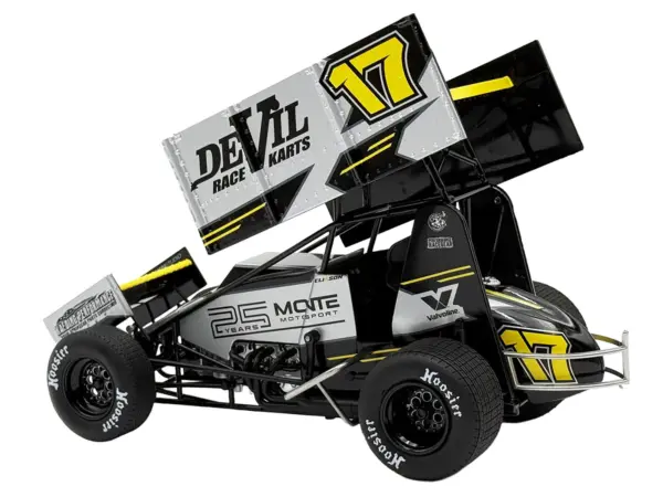 Winged Sprint Car #17 Cory Eliason "Devil Race Karts" Monte Motorsports (2025) 1/18 Diecast Model Car by ACME #4