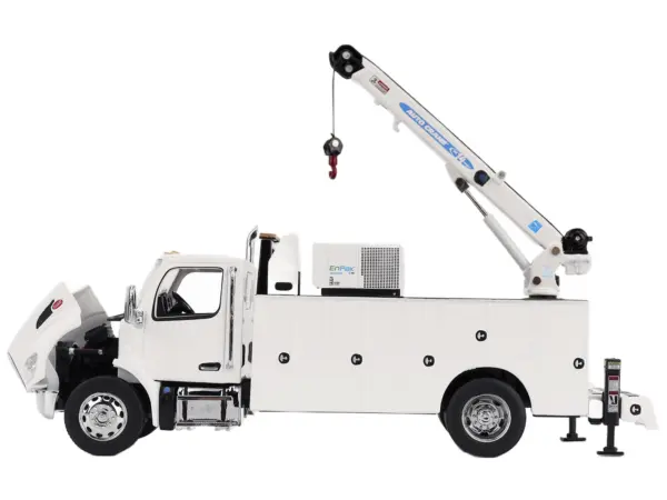 Peterbilt 536 Auto-Crane Titan 85-Body HC14-Crane Work Truck with Miller EnPak White "Transport Series" 1/50 Diecast Model by Diecast Masters #2