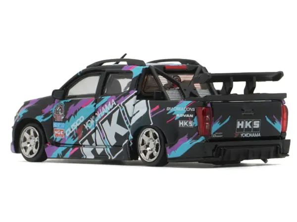 Isuzu D-Max Lowrider Pickup Truck RHD (Right Hand Drive) "HKS" Black with Graphics "Thailand Diecast Expo 2025" 1/64 Diecast Model Car by BM Creations #3