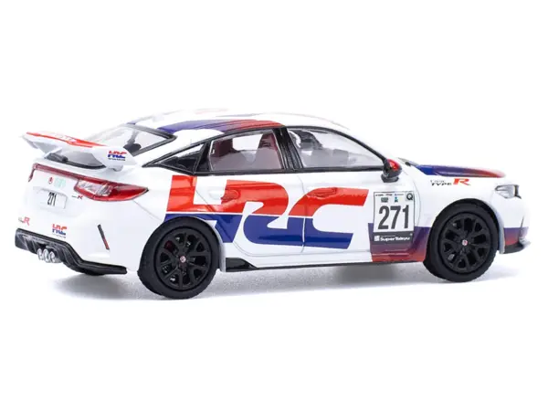 Honda Civic Type R FL5 "HRC - Honda Racing" White with Graphics 1/64 Diecast Model Car by Pop Race #4