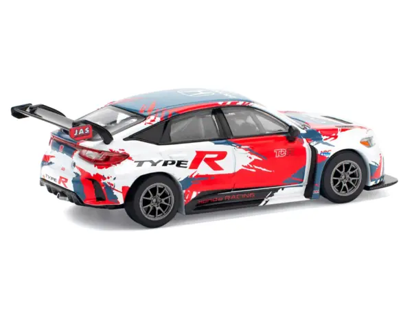 Honda Civic Type R TCR "Presentation" White with Graphics 1/64 Diecast Model Car by Pop Race #4