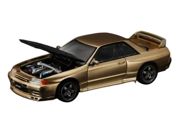Skyline GT-R R32 RHD (Right Hand Drive) Chrome Gold with Carbon Hood "Tokyo Auto Salon 2025" 1/64 Diecast Model Car by Pop Race #2