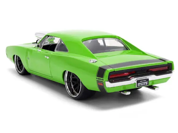 1970 Dodge Charger R/T Bright Green with Black Tail Stripe "Bigtime Muscle" Series 1/24 Diecast Model Car by Jada #5
