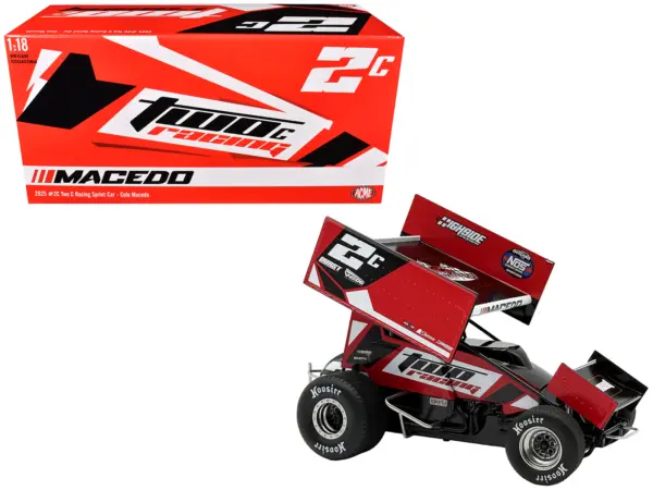 Winged Sprint Car #2C Cole Macedo "Two C Racing" (2025) 1/18 Diecast Model Car by ACME #1