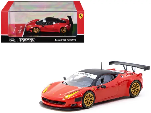 Ferrari 458 Italia GT3 Red with Black Top "Road64" Series 1/64 Diecast Model Car by Tarmac Works #1