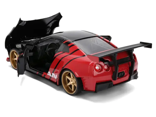 2009 Nissan GT-R (R35) Ben Sopra "Advan" Black and Red "JDM Tuners" Series 1/24 Diecast Model Car by Jada #4