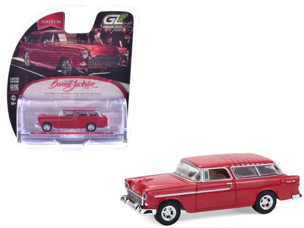1955 Chevrolet Nomad Custom Wagon Red "Barrett-Jackson" Series 16 1/64 Diecast Model Car by Greenlight #1
