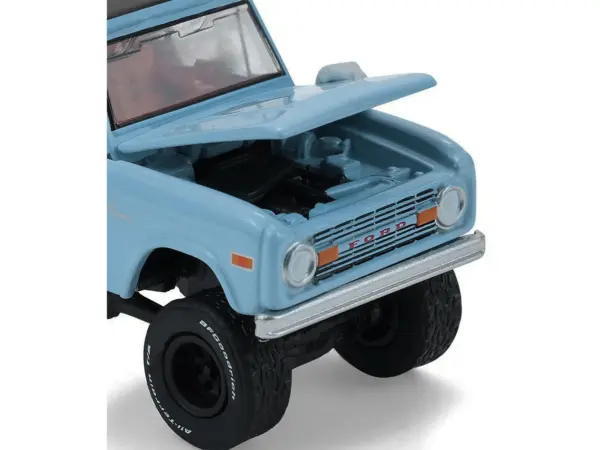 1972 Ford Bronco Custom SUV Light Blue with Black Top "Barrett-Jackson" Series 16 1/64 Diecast Model Car by Greenlight #2