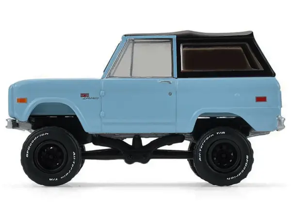 1972 Ford Bronco Custom SUV Light Blue with Black Top "Barrett-Jackson" Series 16 1/64 Diecast Model Car by Greenlight #3
