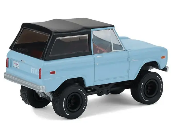 1972 Ford Bronco Custom SUV Light Blue with Black Top "Barrett-Jackson" Series 16 1/64 Diecast Model Car by Greenlight #4