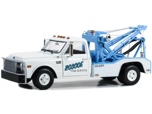 1969 Chevrolet C-30 Dually Wrecker Tow Truck "Roscoe Tow Service" White "Starsky and Hutch" (1975-1979) TV Series 1/18 Diecast Model Car by Greenlight #2