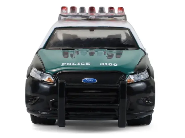 2014 Ford Taurus "New York Police Department (NYPD) Vintage Tribute Livery" Green and Black with White Top "Hot Pursuit" Series 47 1/64 Diecast Model Car by Greenlight #4