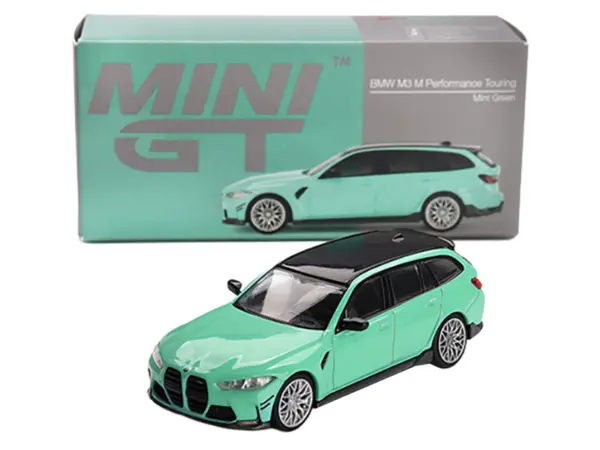 BMW M3 M Performance Touring Mint Green with Black Top Limited Edition 1/64 Diecast Model Car by Mini GT #4