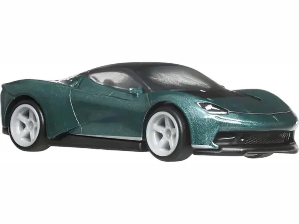 Automobili Pininfarina Battista Green Metallic with Black Top "Euro Speed" Series Diecast Model Car by Hot Wheels #2