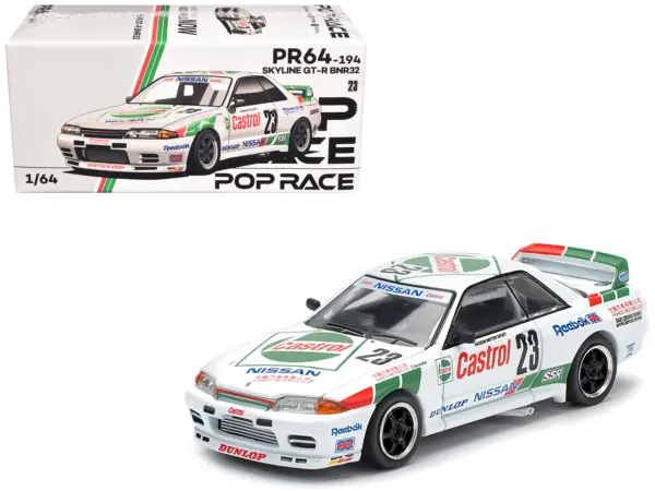 Nissan Skyline GT-R (BNR32) RHD (Right Hand Drive) #23 Winner "Macau Guia Race" (1990) 1/64 Diecast Model Car by Pop Race #1