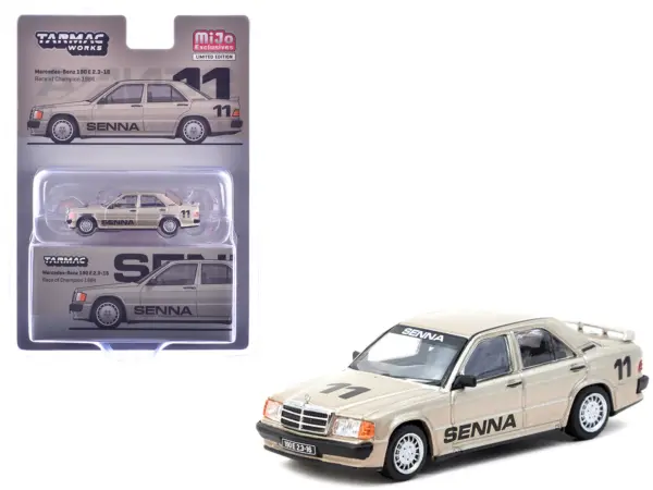 Mercedes-Benz 190 E 2.3-16 #11 Ayrton Senna Winner "Race of Champions" (1984) "Global64" Series 1/64 Diecast Model by Tarmac Works #1