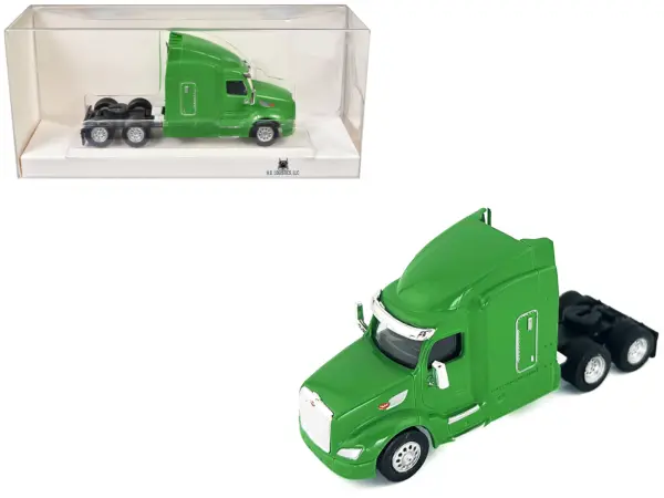 Peterbilt 579 Sleeper Cab Lime Green 1/87 (HO) Plastic Model Car by HO Logistics #1