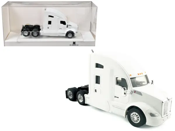 Kenworth T680 Sleeper Cab White 1/87 (HO) Plastic Model Car by HO Logistics #1