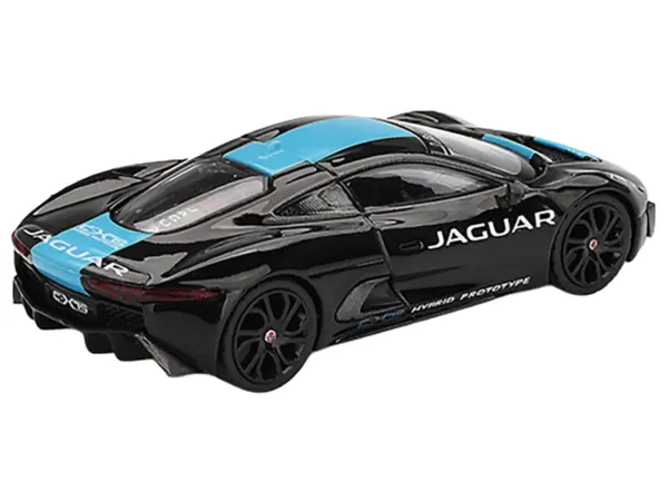 Jaguar C-X75 Black with Light Blue Stripe Limited Edition 1/64 Diecast Model Car by Mini GT #3