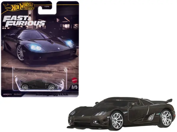 Koenigsegg CCXR Dark Gray Metallic "Fast Five" (2011) Movie "Fast & Furious" Series Diecast Model Car by Hot Wheels #1