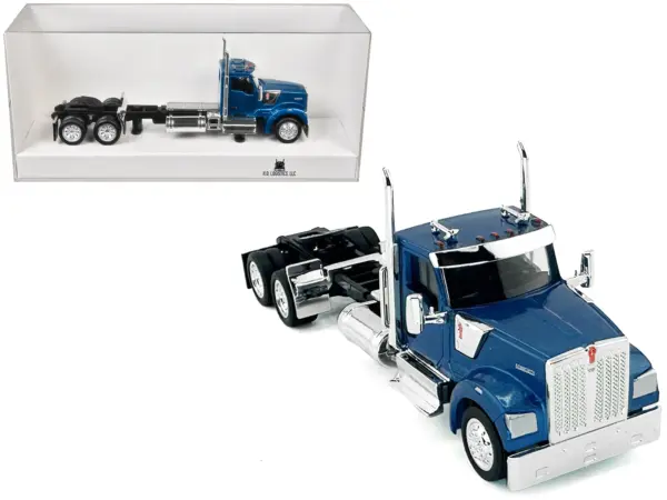 Kenworth W990 2-Axel Day Cab Blue Metallic 1/87 (HO) Plastic Model Car by HO Logistics #1