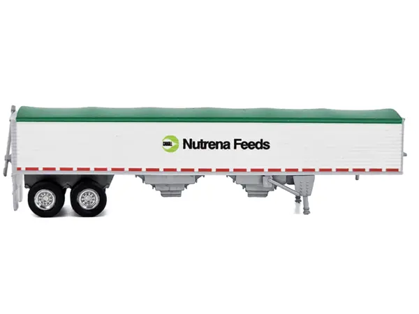 Covered Grain Trailer White with Green Tarp "Nutrena Feeds" 1/87 (HO) Plastic Model Car by HO Logistics #2