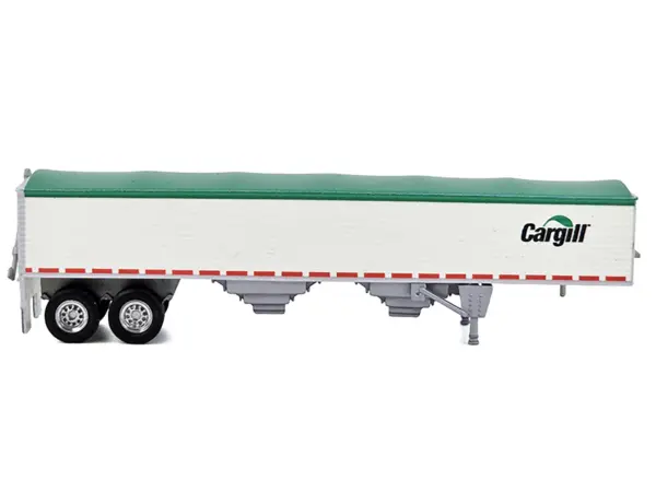 Covered Grain Trailer White with Green Tarp "Cargill" 1/87 (HO) Plastic Model Car by HO Logistics #2