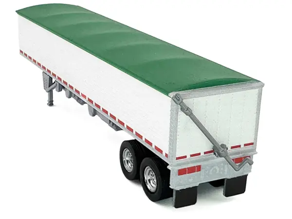 Covered Grain Trailer White with Green Tarp 1/87 (HO) Plastic Model Car by HO Logistics #3