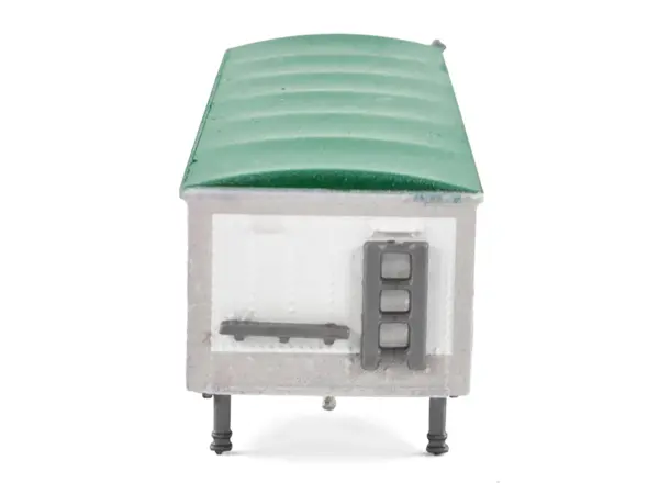 Covered Grain Trailer White with Green Tarp 1/87 (HO) Plastic Model Car by HO Logistics #4