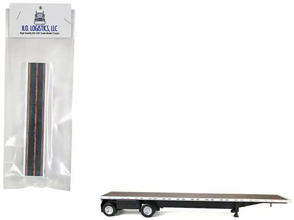 High Boy Spread Axle Flatbed Trailer White 1/87 (HO) Plastic Model Car by HO Logistics #1