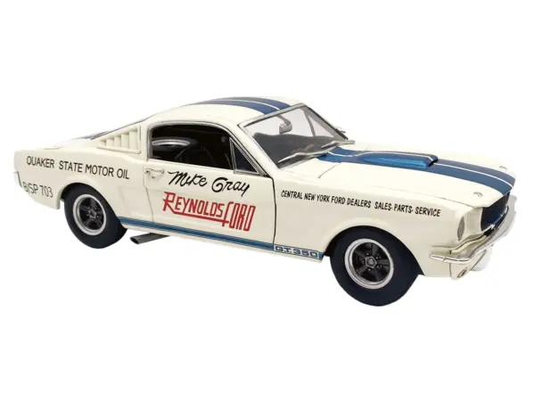 1965 Shelby GT350 "Reynolds Ford" White with Blue Stripes Limited Edition to 204 pieces Worldwide 1/18 Diecast Model Car by ACME #2