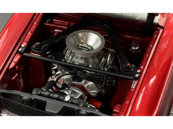 1965 Shelby GT350R Pro Touring Red Metallic with Silver Hood and Trunk Limited Edition to 350 pieces Worldwide 1/18 Diecast Model Car by ACME #3