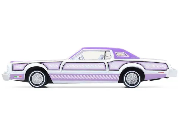 1973 Ford Thunderbird Lowrider "Michael Heralda Special Edition" Purple Metallic with Graphics and White Interior "Hobby Exclusive" Series 1/64 Diecast Model Car by Greenlight #2