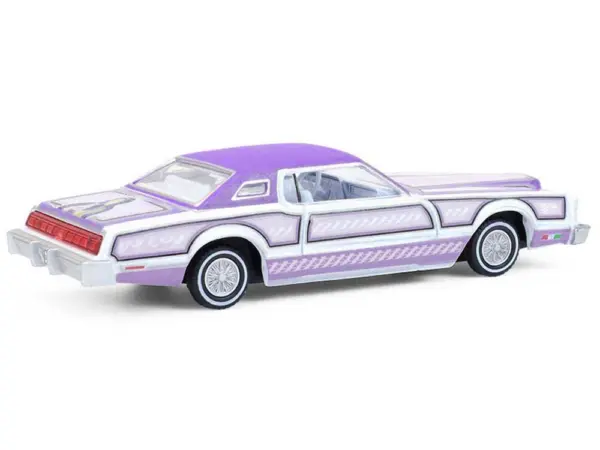 1973 Ford Thunderbird Lowrider "Michael Heralda Special Edition" Purple Metallic with Graphics and White Interior "Hobby Exclusive" Series 1/64 Diecast Model Car by Greenlight #3